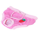 Cute Cotton Pink With White Dots Pattern Strawberry Decoration Female Dog Sanitary Pant Brief XL