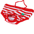 Cute Striped Pattern Cotton Dog Sanitary Pant Diaper Brief Pet Supplies Red + White L