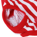 Cute Striped Pattern Cotton Dog Sanitary Pant Diaper Brief Pet Supplies Red + White L