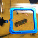 Plastic Square Shaped Fish Feeder Aquarium Fish Tank Supplies Blue 10cm x 10cm