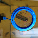 Plastic Round Shaped Fish Feeder Aquarium Fish Tank Supplies Blue 7.5cm