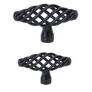 Set Of Twist Cage Cabinet Door Window Cupboard Knob With Mounting Screw Black