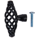 Set Of Twist Cage Cabinet Door Window Cupboard Knob With Mounting Screw Black