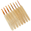 8 Sizes Bamboo Handle Alumina Head Crochet Hooks Needles 2.5mm-6mm