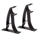 Galvanized Iron Durable Double Curtain Rod Bracket PACK OF 2PCS Dark Coffee 95mm x 78mm x 16mm