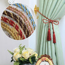 Adjustable Nylon Gold Thread Curtain Tiebacks Living Bedroom Hotel Restaurant Decor Blue + Gold PACK OF 2PCS