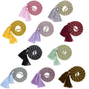 Nylon Adjustable Curtain Tiebacks Tassels Rope Bed Room Living Room Home Decor Red + Golden Pack Of 2PCS