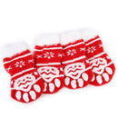 Skid Free Cute Paw Prints Warm Dog Socks Pet Supplies Red + White S PACK OF 4PCS