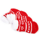 Skid Free Cute Paw Prints Warm Dog Socks Pet Supplies Red + White XL PACK OF 4PCS