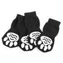 Skid Free Halloween Human Skeleton Pattern Cute Paw Prints Warm Dog Socks Pet Supplies Black + White L PACK OF 4PCS