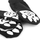 Skid Free Halloween Human Skeleton Pattern Cute Paw Prints Warm Dog Socks Pet Supplies Black + White L PACK OF 4PCS