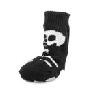Skid Free Halloween Human Skeleton Pattern Cute Paw Prints Warm Dog Socks Pet Supplies Black + White L PACK OF 4PCS