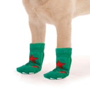 Waterproof Skid Free Anti-Slip Paw Protector Cotton Dog Socks Pet Supplies Green S PACK OF 4PCS