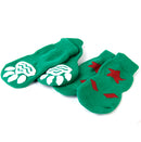 Waterproof Skid Free Anti-Slip Paw Protector Cotton Dog Socks Pet Supplies Green S PACK OF 4PCS