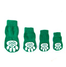 Waterproof Skid Free Anti-Slip Paw Protector Cotton Dog Socks Pet Supplies Green L PACK OF 4PCS