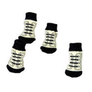 Fashionable Skid Free Warm Cute Shoelace Pattern Dog Socks Pet Supplies Beige + Black + White S PACK OF 4PCS