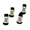 Fashionable Skid Free Warm Cute Shoelace Pattern Dog Socks Pet Supplies Beige + Black + White S PACK OF 4PCS