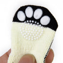 Fashionable Skid Free Warm Cute Shoelace Pattern Dog Socks Pet Supplies Beige + Black + White L PACK OF 4PCS