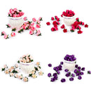 Artificial Silk Flower Heads Birthday Party Supplies Pack Of 50PCS Dark Purple
