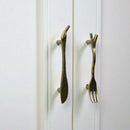 Generic Antique Bronze Creative Fork Design Kitchen Cabinet Closet Drawer Pull Handle 76mm