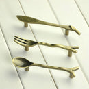 Generic Antique Bronze Creative Fork Design Kitchen Cabinet Closet Drawer Pull Handle 76mm