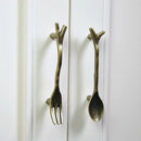 Generic Antique Bronze Creative Fork Design Kitchen Cabinet Closet Drawer Pull Handle 76mm