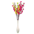 Artificial Peach Blossom Flower Bouquet with 3 Fork Stems for Home Office Decor - White Pack of 10