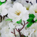 Artificial Peach Blossom Flower Bouquet with 3 Fork Stems for Home Office Decor - White Pack of 10