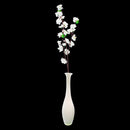 Artificial Peach Blossom Flower Bouquet with 3 Fork Stems for Home Office Decor - White Pack of 10
