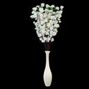 Artificial Peach Blossom Flower Bouquet with 3 Fork Stems for Home Office Decor - White Pack of 10