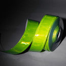 Lightweight Flexible Yellow Gloss Sew On Reflective Tape Safety Caution Tape 33ft x 1inch - Green