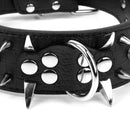 5 Holes Adjustable PU Leather Spikes Cool Design Dog Collar Pet Supplies Black L