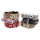 5 Holes Adjustable PU Leather Spikes Cool Design Dog Collar Pet Supplies Black L