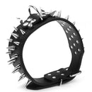 5 Holes Adjustable PU Leather Spikes Cool Design Dog Collar Pet Supplies Black XL