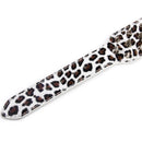 5 Holes Adjustable PU Leather Spikes Cool Design Dog Cat D-Ring Collar Pet Supplies White Leopard XL