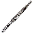 5 Holes Adjustable PU Leather Spikes Cool Design Dog Cat D-Ring Collar Pet Supplies White Leopard XL