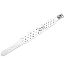 5 Holes Adjustable PU Leather Spikes Cool Design Dog Cat D-Ring Collar Pet Supplies White Leopard XL