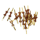 SEt Of 20PCS Twist Ties Candy Bag Cake Props Wedding Birthday Party Supplies Brown With White Dots