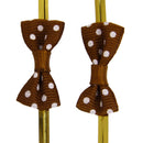 SEt Of 20PCS Twist Ties Candy Bag Cake Props Wedding Birthday Party Supplies Brown With White Dots