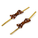 SEt Of 20PCS Twist Ties Candy Bag Cake Props Wedding Birthday Party Supplies Brown With White Dots
