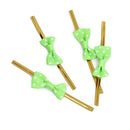 Set Of 20PCS Twist Ties Candy Bag Cake Props Wedding Birthday Party Supplies Green With White Dots