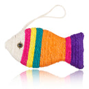Easy To Install Sisal Fish Shaped Scratching Board Fun Play Cat Kitten Toy Multi-Color 24x12 cm