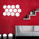Set Of 12PCS Mirror Decals With 2PCS Double Side Adhesive Tape For Dining Room Bedroom Freezer Wardrobe