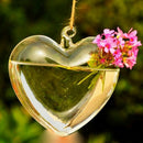 Transparent Heart Shape Wall Hanging Vase Bottle Plant Flower Decor Home Office Living Room Garden DIY