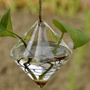 Transparent Rhombus Shape Wall Hanging Vase Bottle Plant Flower Decor Home Office Living Room Garden DIY