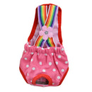 Fashionable Washable Reusable Suspender Sanitary Pant Panty Diaper With Dots for Pet Female Dog Random Color Size S