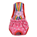 Fashionable Washable Reusable Suspender Sanitary Pant Panty Diaper With Dots for Pet Female Dog Random Color Size S