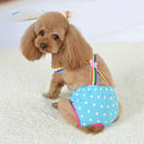 Fashionable Washable Reusable Suspender Sanitary Pant Panty Diaper With Dots for Pet Female Dog Random Color Size M