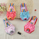 Fashionable Washable Reusable Suspender Sanitary Pant Panty Diaper With Dots for Pet Female Dog Random Color Size XL