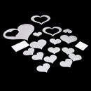 Set Of Mirror Decals With Double Sided Adhesive Tape Home Decor Silver Heart